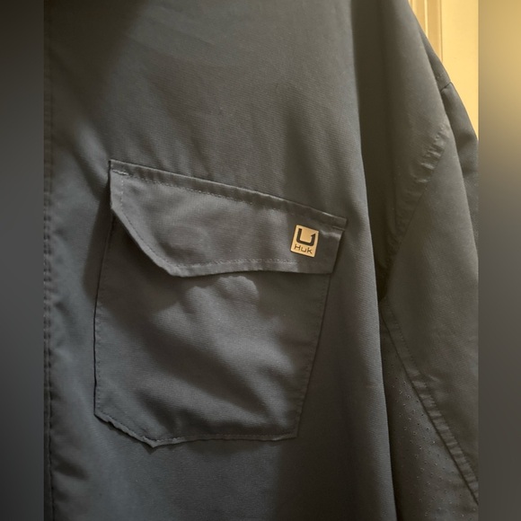 Huk Tide Point Performance Fishing Shirt Short Sleeve Navy Blue Men's XXL - Picture 4 of 4